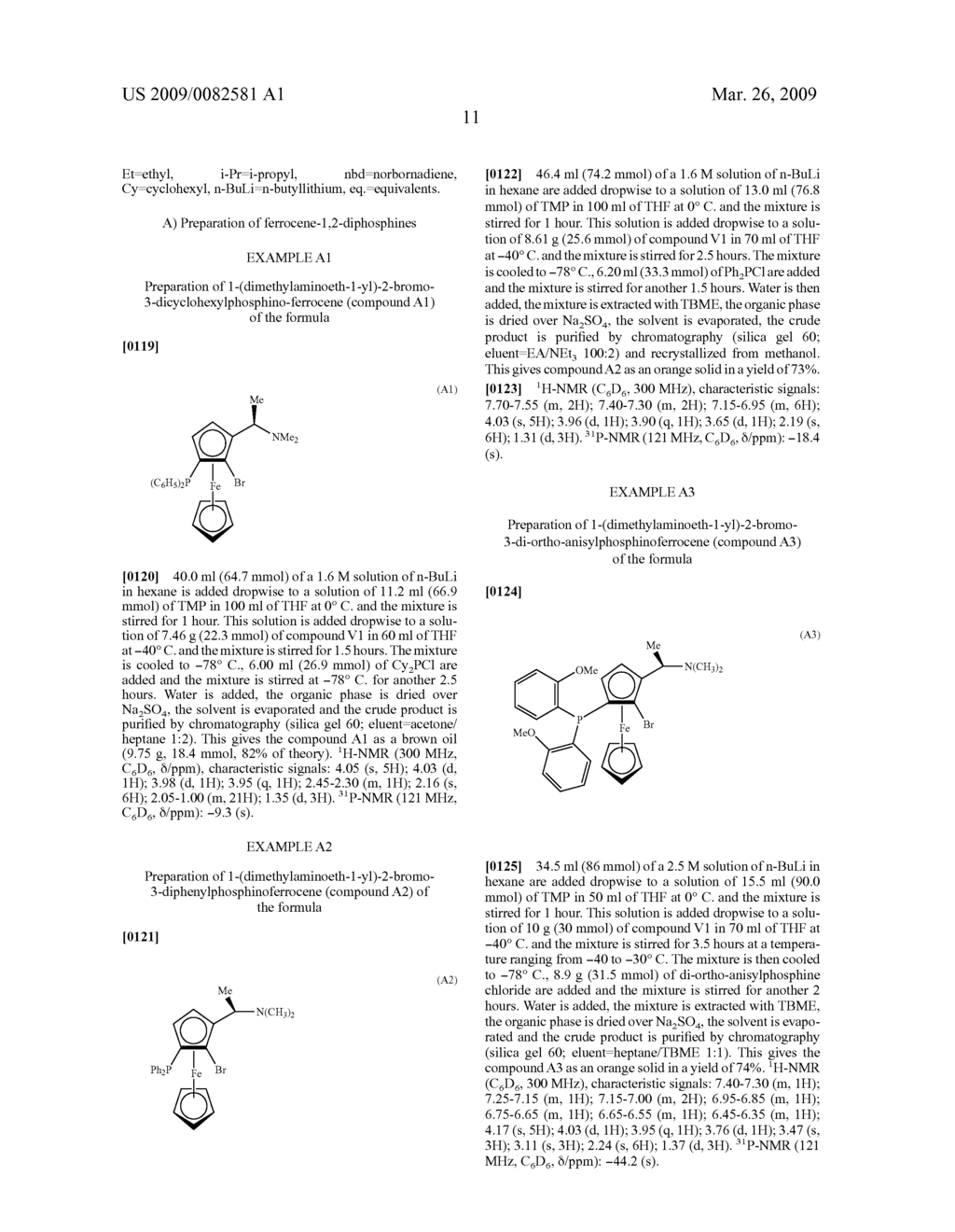 Ferrocenyl ligands, production and use thereof - diagram, schematic, and image 13