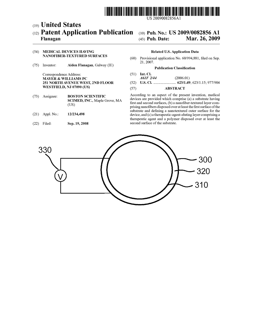 MEDICAL DEVICES HAVING NANOFIBER-TEXTURED SURFACES - diagram, schematic, and image 01