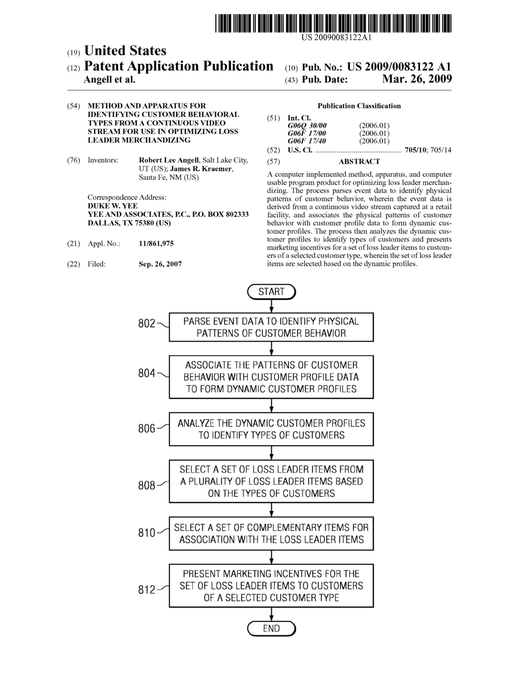 METHOD AND APPARATUS FOR IDENTIFYING CUSTOMER BEHAVIORAL TYPES FROM A CONTINUOUS VIDEO STREAM FOR USE IN OPTIMIZING LOSS LEADER MERCHANDIZING - diagram, schematic, and image 01