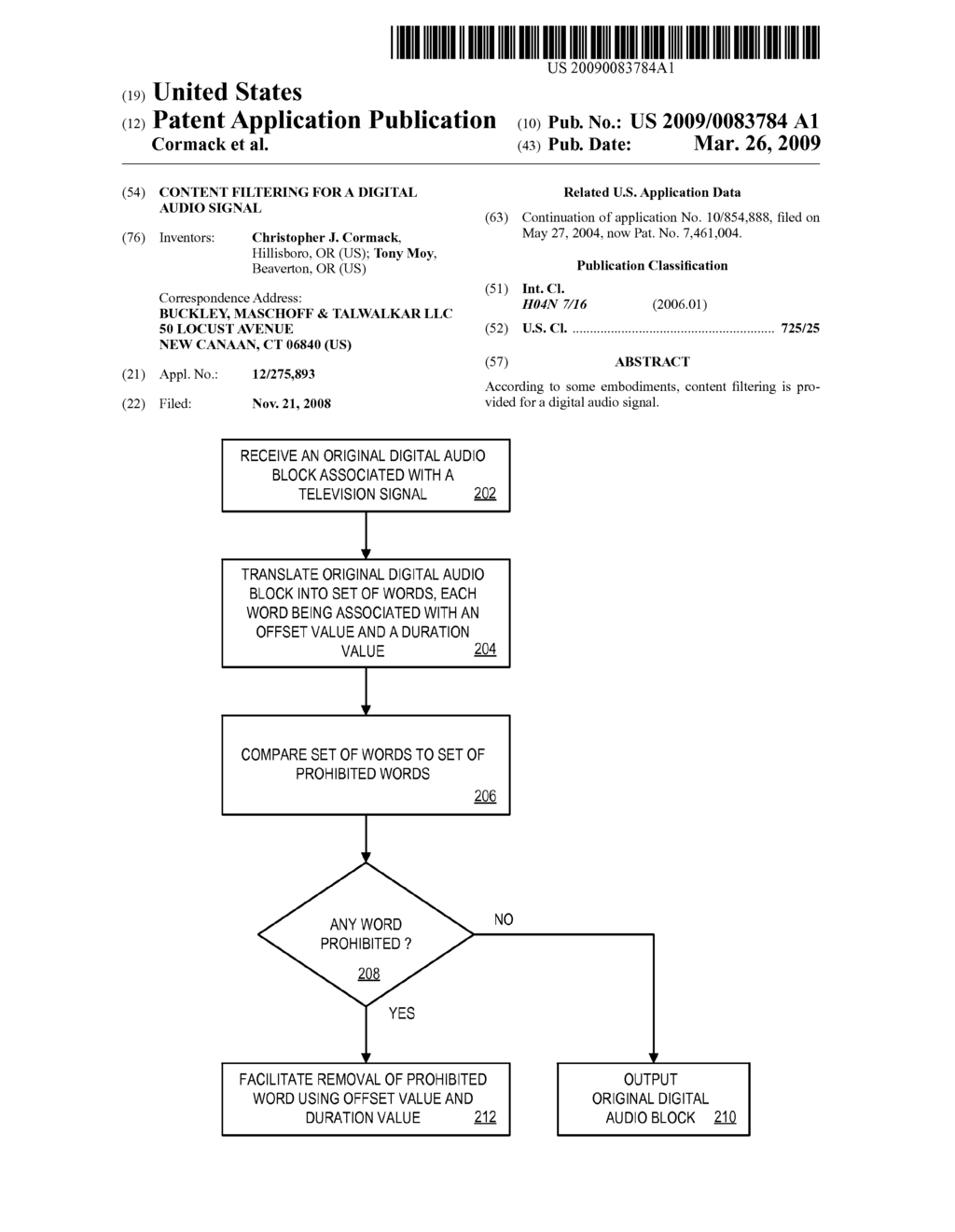 CONTENT FILTERING FOR A DIGITAL AUDIO SIGNAL - diagram, schematic, and image 01