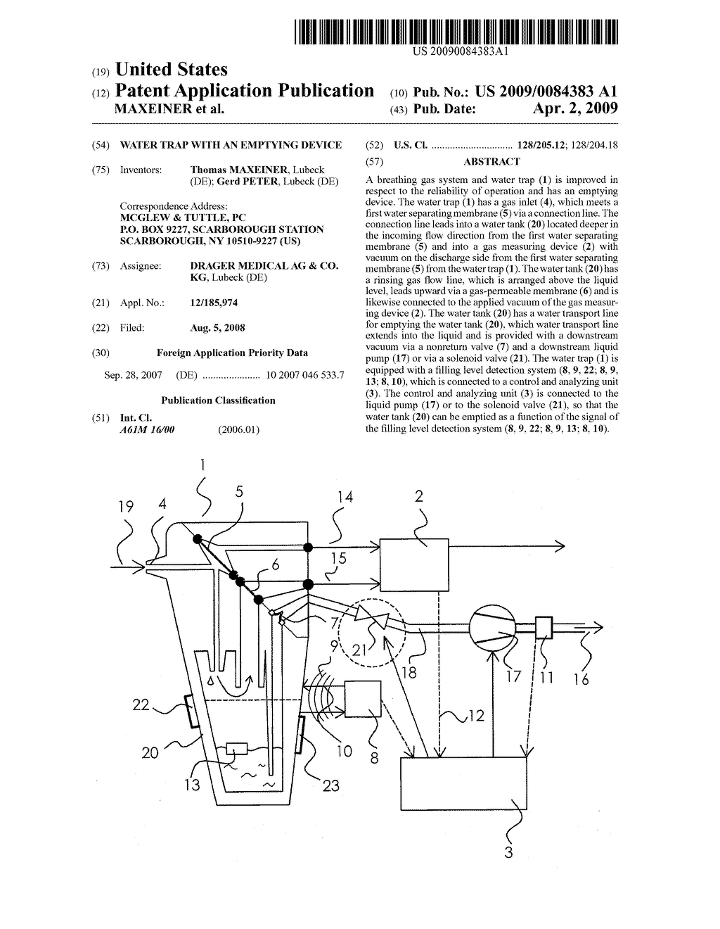 WATER TRAP WITH AN EMPTYING DEVICE - diagram, schematic, and image 01