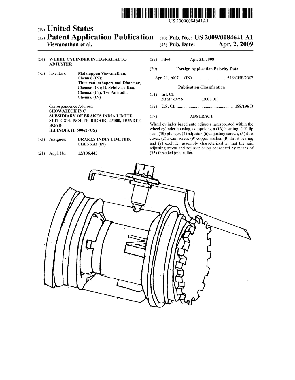 WHEEL CYLINDER INTEGRAL AUTO ADJUSTER - diagram, schematic, and image 01