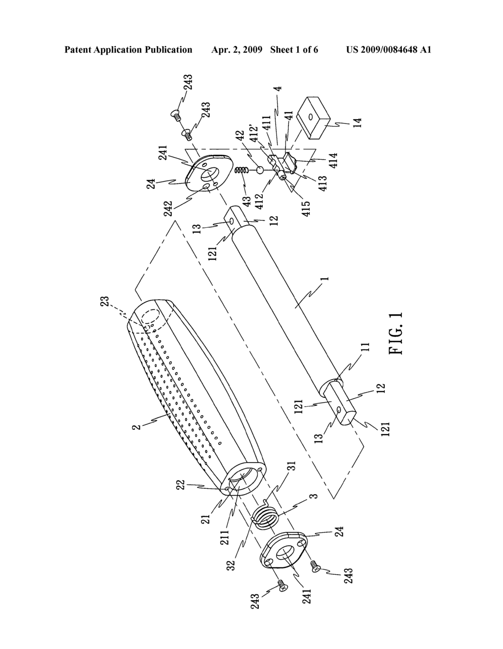 Rotation-controllable rotary grip assembly for luggage handle - diagram, schematic, and image 02