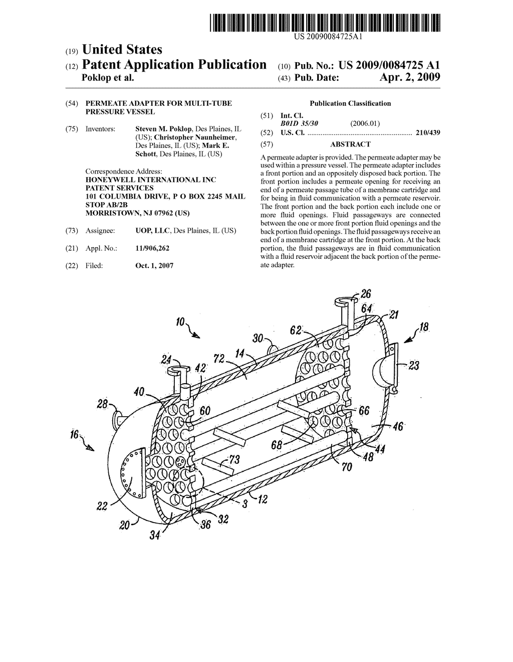 Permeate adapter for multi-tube pressure vessel - diagram, schematic, and image 01