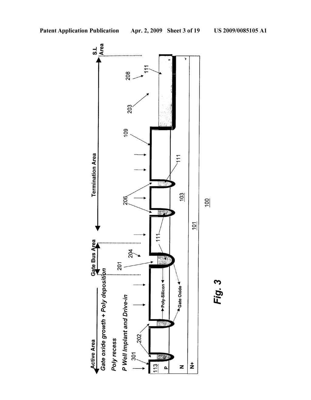 TRENCH MOSFET AND METHOD OF MANUFACTURE UTILIZING TWO MASKS - diagram, schematic, and image 04