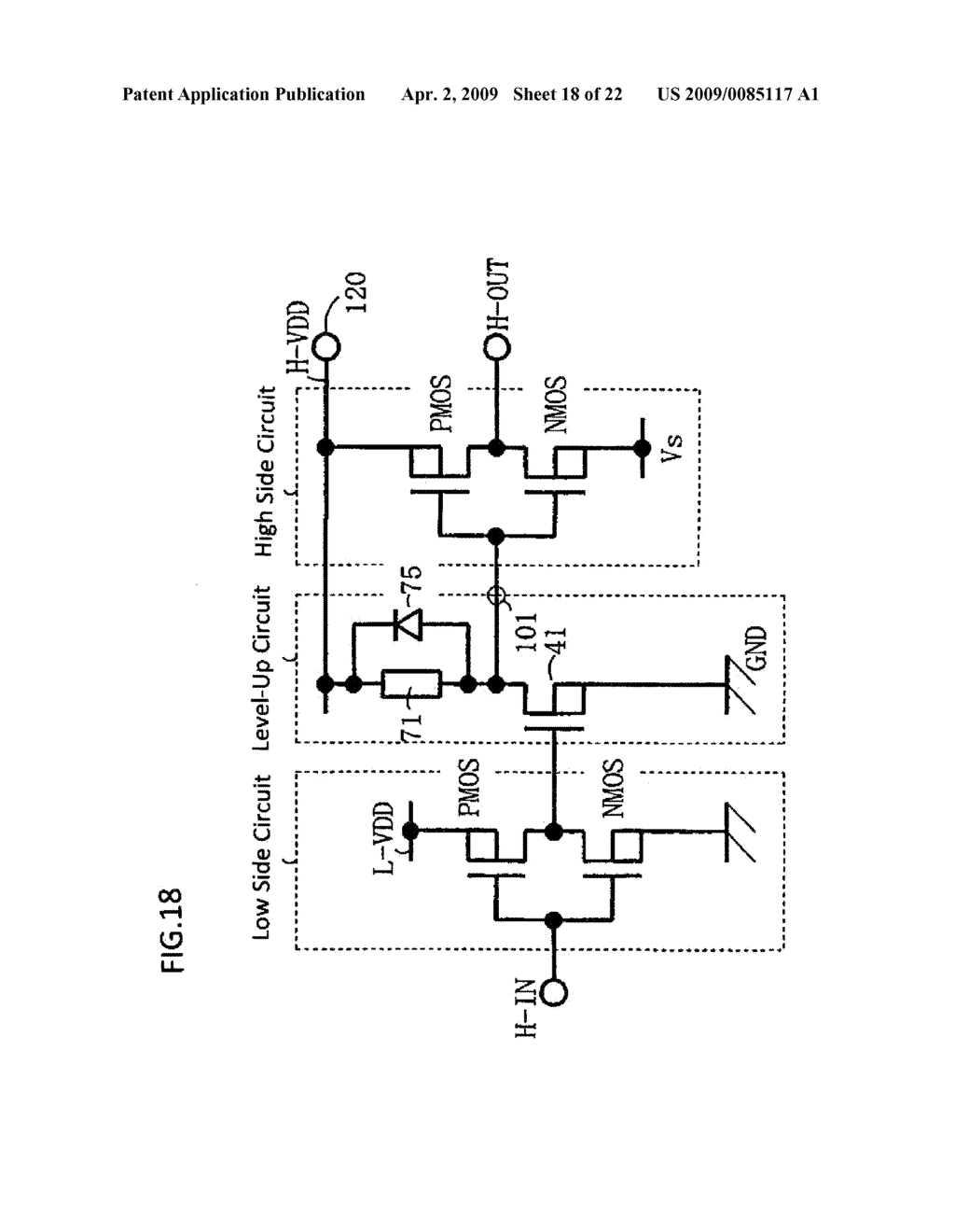 LEVEL SHIFT CIRCUIT AND SEMICONDUCTOR DEVICE THEREOF - diagram, schematic, and image 19