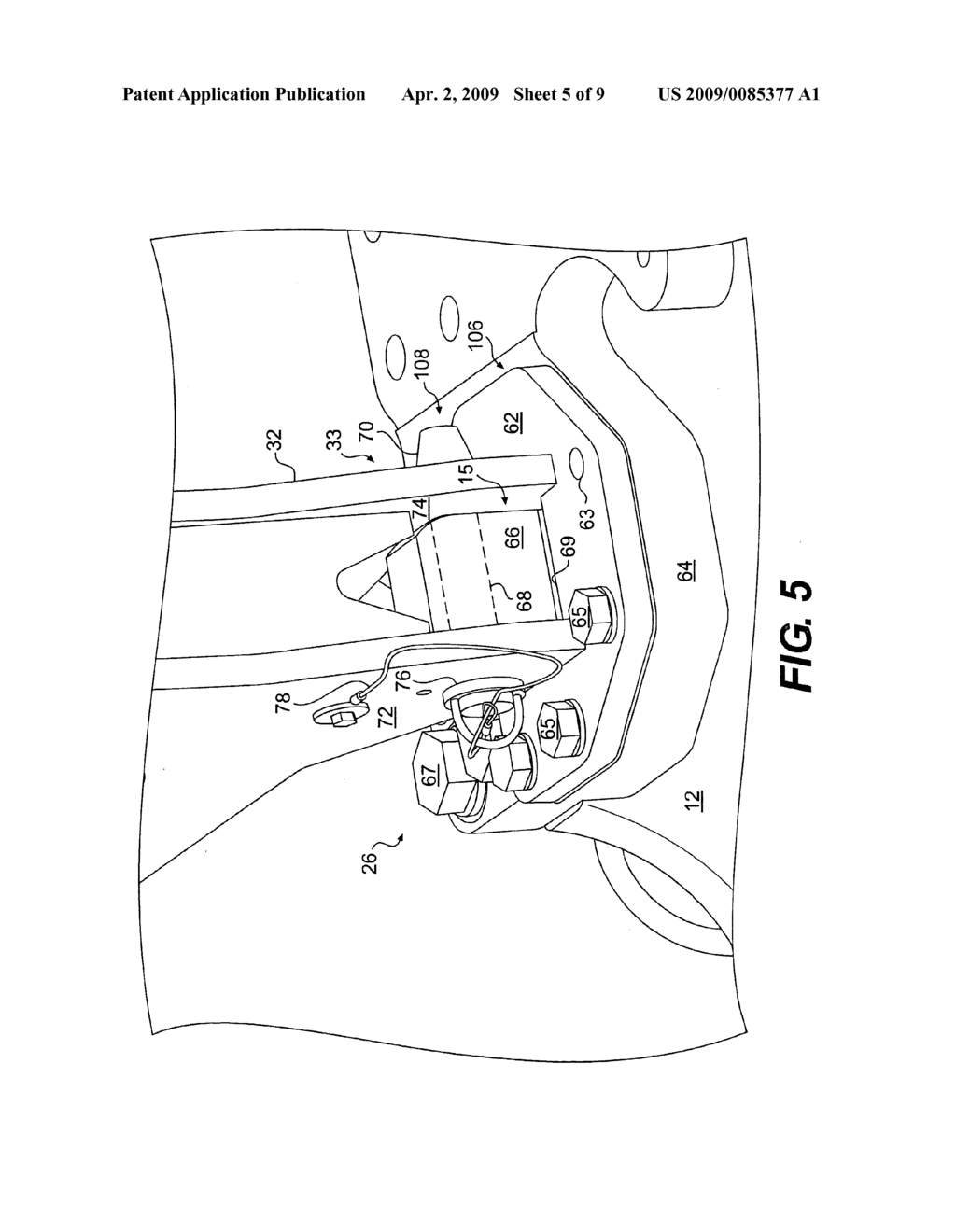 Structure and a system for connecting a machine cab to a supporting frame - diagram, schematic, and image 06