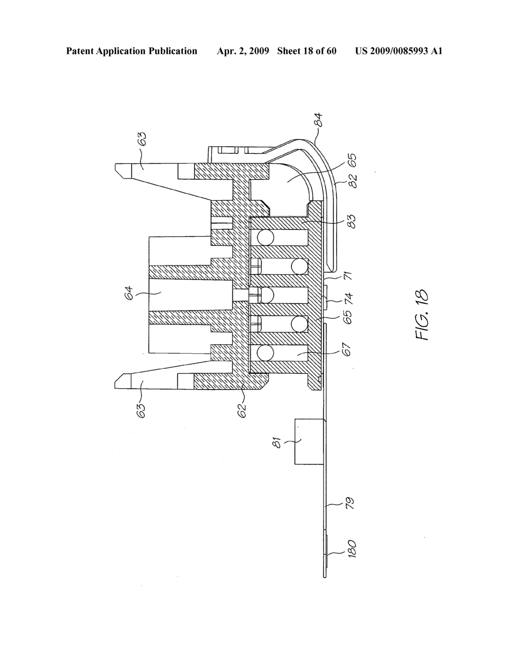 PIVOTABLE PCB RETENSION ARRANGEMENT FOR INKJET CARTRIDGE CRADLE - diagram, schematic, and image 19