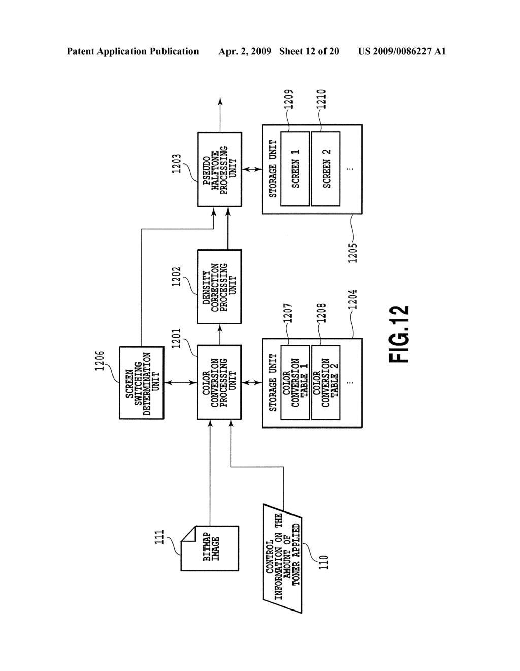 DEVICE FOR CHANGING SCREEN RULING FOR IMAGE FORMATION IN ACCORDANCE WITH RELATIONSHIP BETWEEN LUMINANCE AND SATURATION - diagram, schematic, and image 13