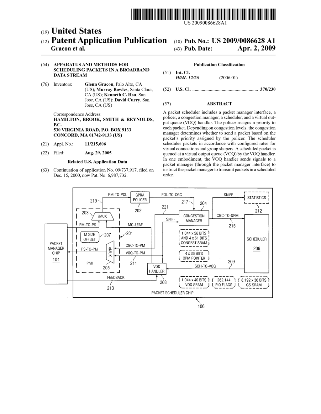 Apparatus and methods for scheduling packets in a broadband data stream - diagram, schematic, and image 01