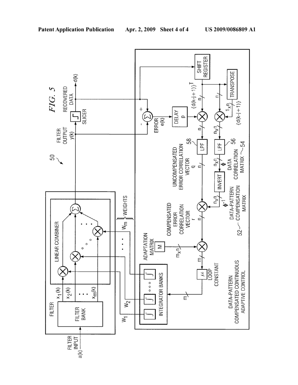 Method and System for On-Line Data-Pattern Compensated Adaptive Equalizer Control - diagram, schematic, and image 05