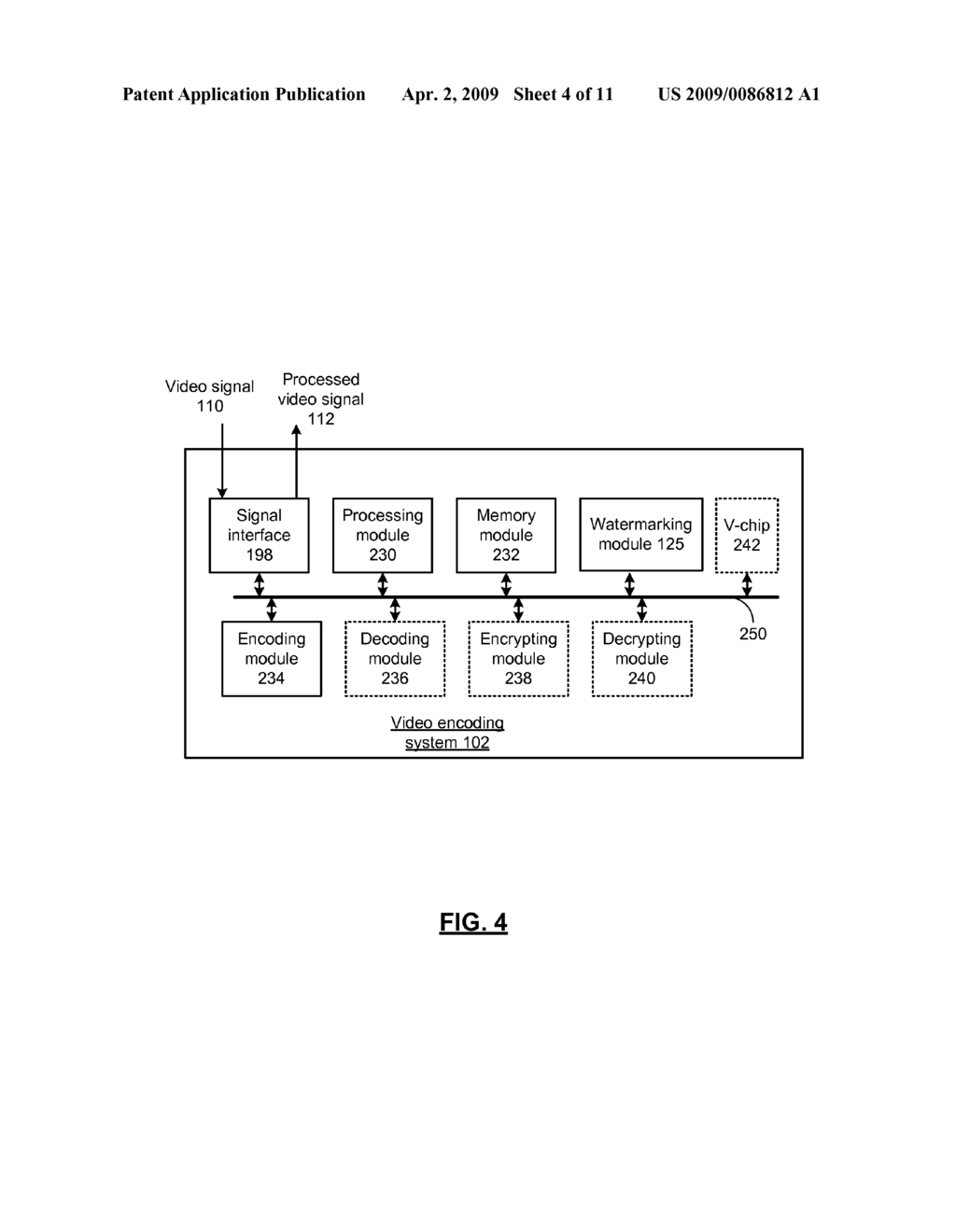 VIDEO ENCODING SYSTEM AND WATERMARKING MODULE FOR WATERMARKING A VIDEO SIGNAL AND METHOD FOR USE THEREWITH - diagram, schematic, and image 05