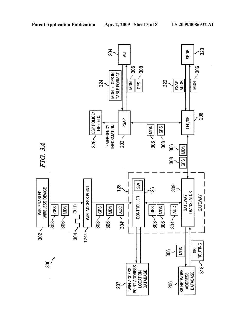 System and method for providing location based E-911 of network access devices registered with a network gateway - diagram, schematic, and image 04