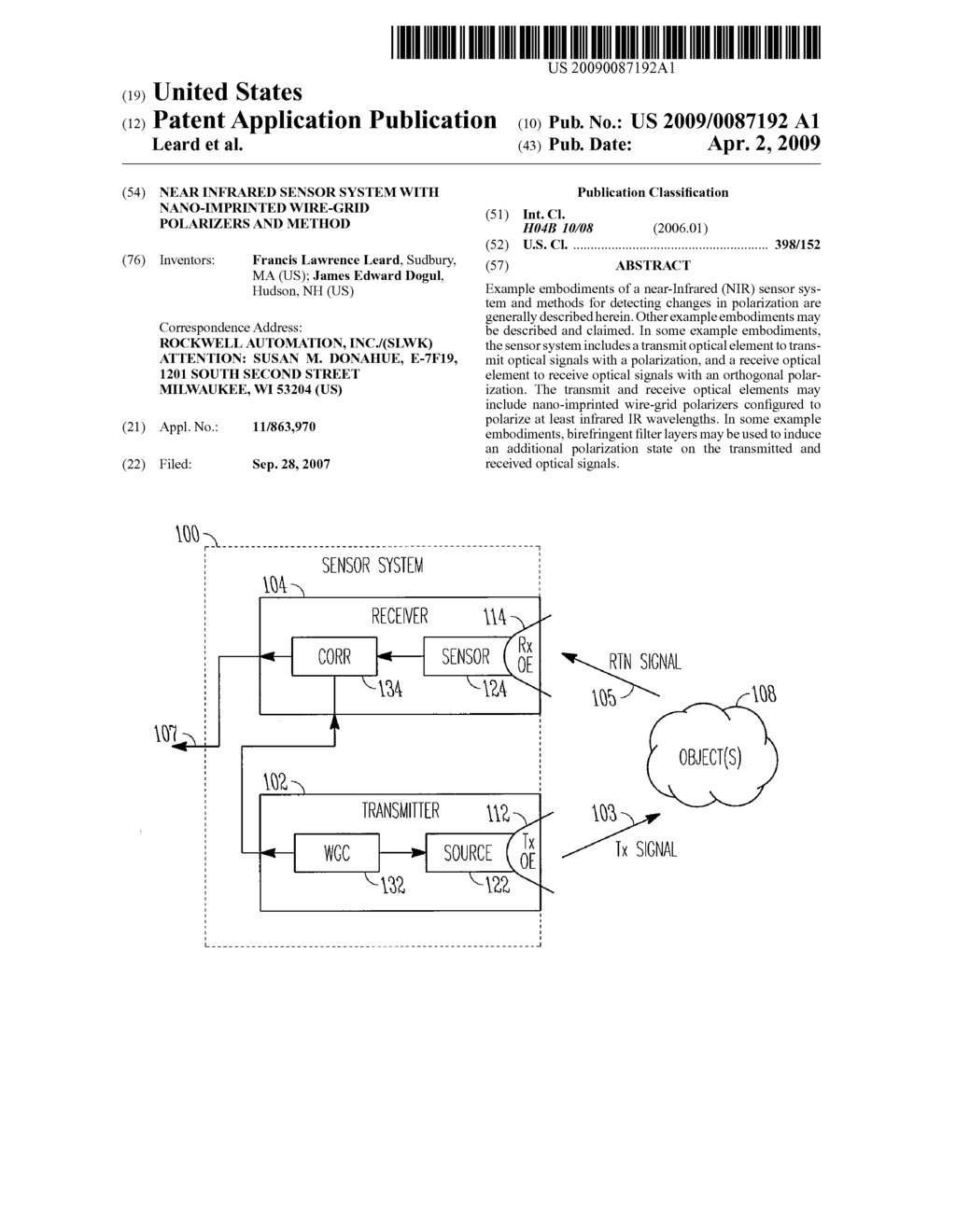 NEAR INFRARED SENSOR SYSTEM WITH NANO-IMPRINTED WIRE-GRID POLARIZERS AND METHOD - diagram, schematic, and image 01