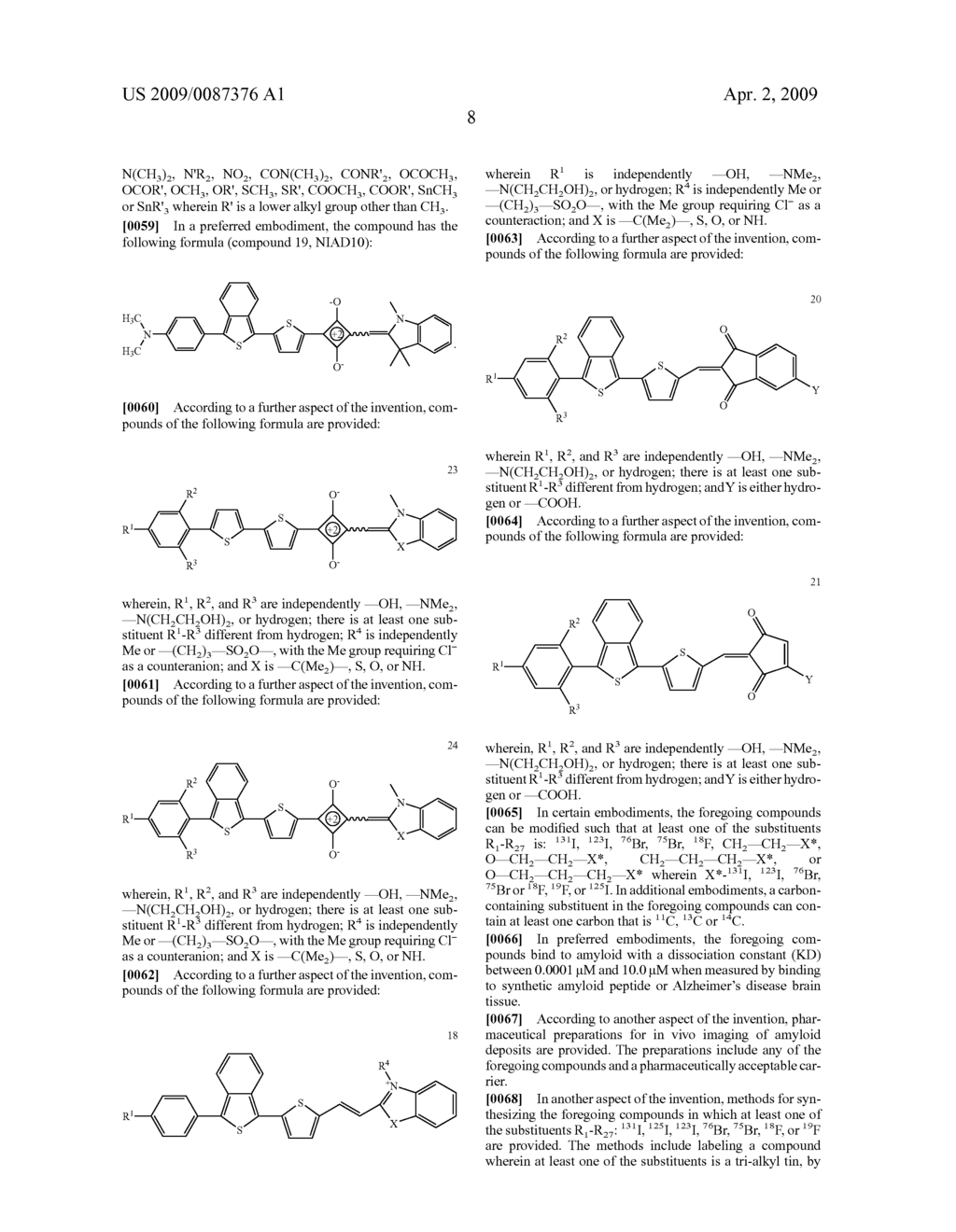 Heterocyclic Dye Compounds For In Vivo Imaging And Diagnosis Of Alzheimer's Disease - diagram, schematic, and image 12