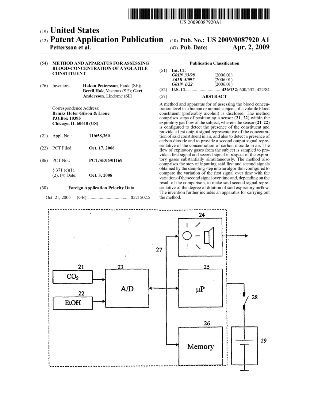 Method and apparatus for assessing blood-concentration of a volatile constituent - diagram, schematic, and image 01