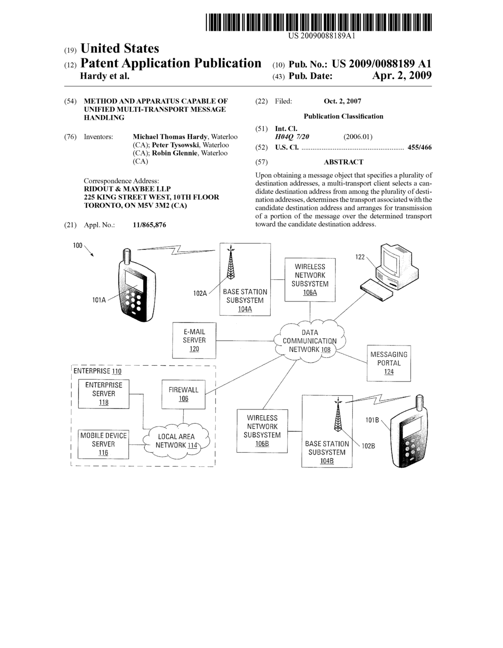 METHOD AND APPARATUS CAPABLE OF UNIFIED MULTI-TRANSPORT MESSAGE HANDLING - diagram, schematic, and image 01