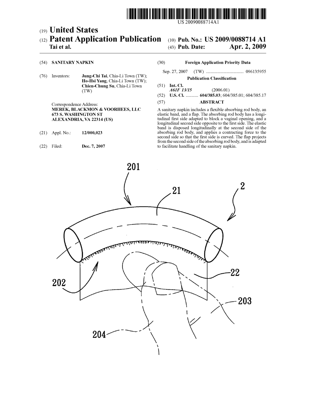 Sanitary napkin - diagram, schematic, and image 01