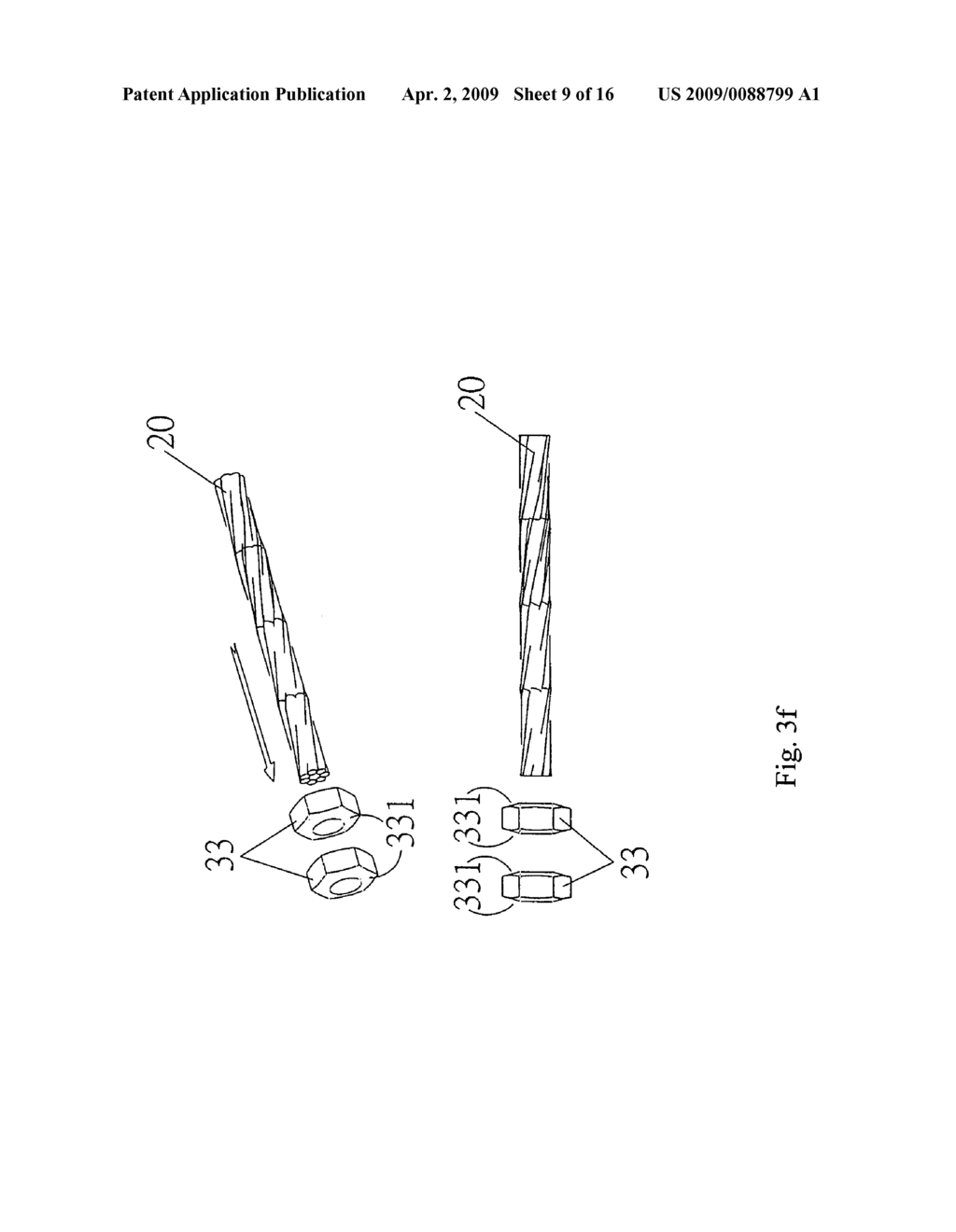 Spinal fixation device having a flexible cable and jointed components received thereon - diagram, schematic, and image 10