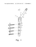 Plate holder assembly having bone plate seating confirmation arrangement diagram and image