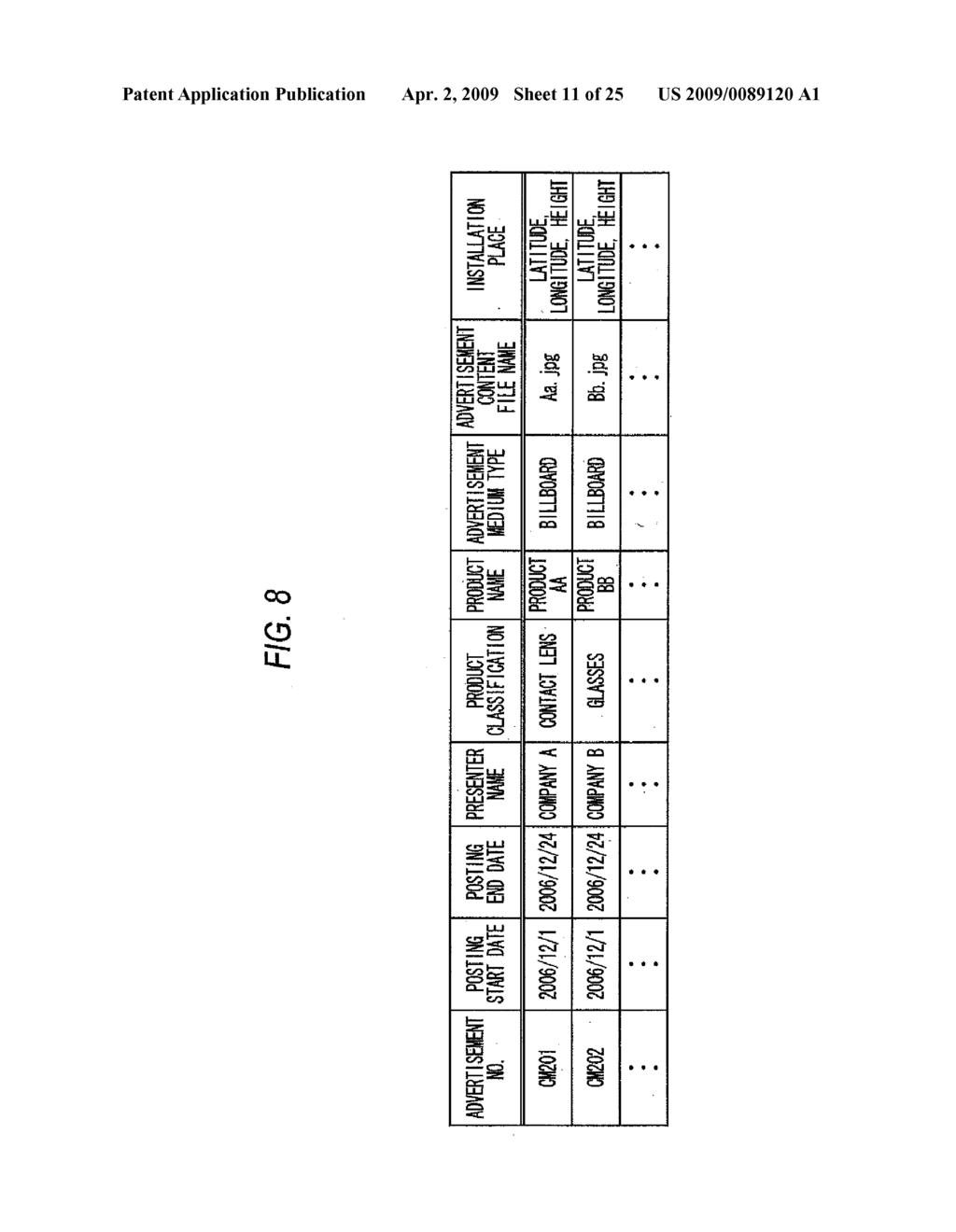 ADVERTISEMENT PROCESSING METHOD, ADVERTISEMENT DISPLAY METHOD, AND CONTACT ADVERTISEMENT PRESENTATION SYSTEM - diagram, schematic, and image 12