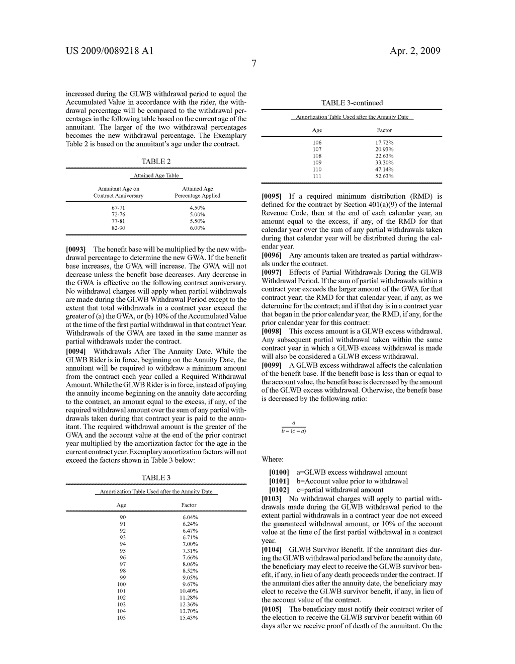 Guaranteed Lifetime Withdrawal Benefit and Administration Thereof - diagram, schematic, and image 22