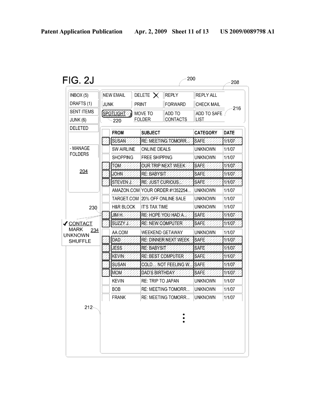 ELECTRONIC MAIL INBOX WITH FOCUSED E-MAILS ACCORDING TO CATEGORIES - diagram, schematic, and image 12