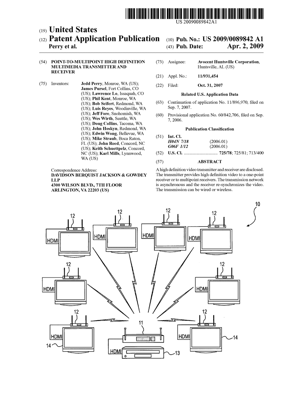 POINT-TO-MULTIPOINT HIGH DEFINITION MULTIMEDIA TRANSMITTER AND RECEIVER - diagram, schematic, and image 01