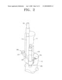 Upright vacuum cleaner having suction path diverting valve diagram and image