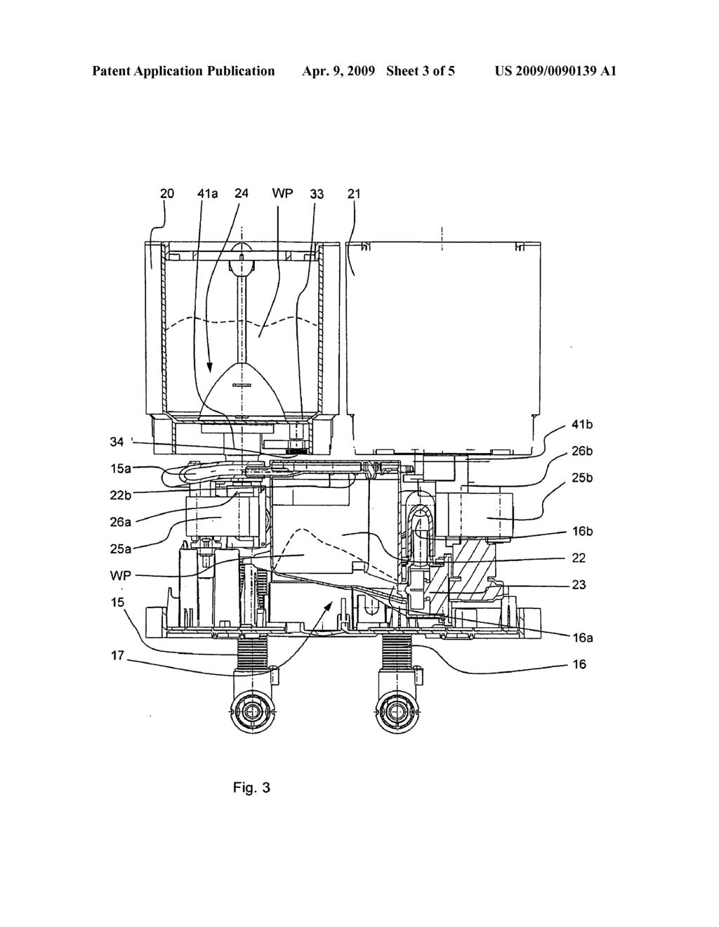 DISPENSING SYSTEM FOR POWDERED TREATING AGENT FOR USE IN A WASHING MACHINE, AND WASHING MACHINE - diagram, schematic, and image 04