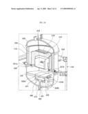 APPARATUS FOR MANUFACTURING POLY CRYSTALINE SILICON INGOT FOR SOLAR BATTERY HAVING DOOR OPEN/CLOSE DEVICE USING HINGE diagram and image