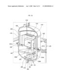 APPARATUS FOR MANUFACTURING POLY CRYSTALINE SILICON INGOT FOR SOLAR BATTERY HAVING DOOR OPEN/CLOSE DEVICE USING HINGE diagram and image