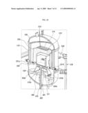 APPARATUS FOR MANUFACTURING POLY CRYSTALINE SILICON INGOT FOR SOLAR BATTERY HAVING DOOR OPEN/CLOSE DEVICE USING HINGE diagram and image