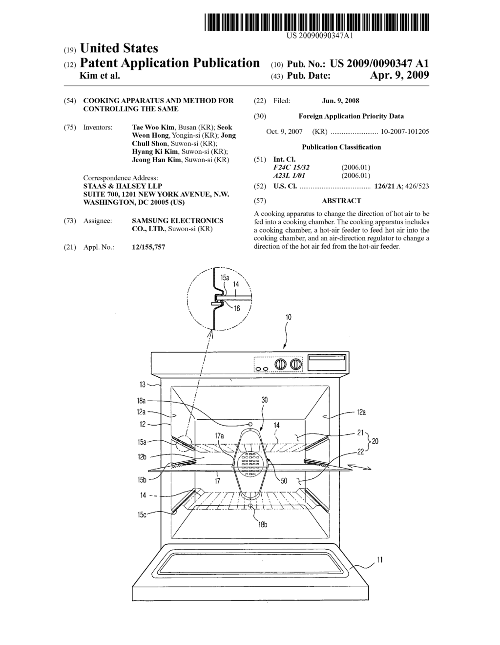 Cooking apparatus and method for controlling the same - diagram, schematic, and image 01