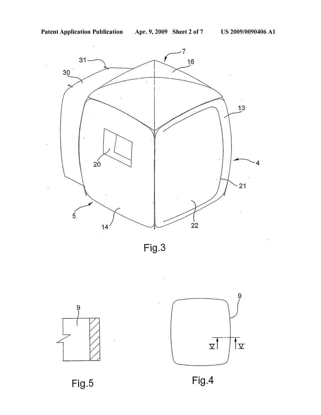 TENT COMPRISING A FLEXIBLE FABRIC AND A FRAME, AND ASSEMBLY COMPRISING IT - diagram, schematic, and image 03