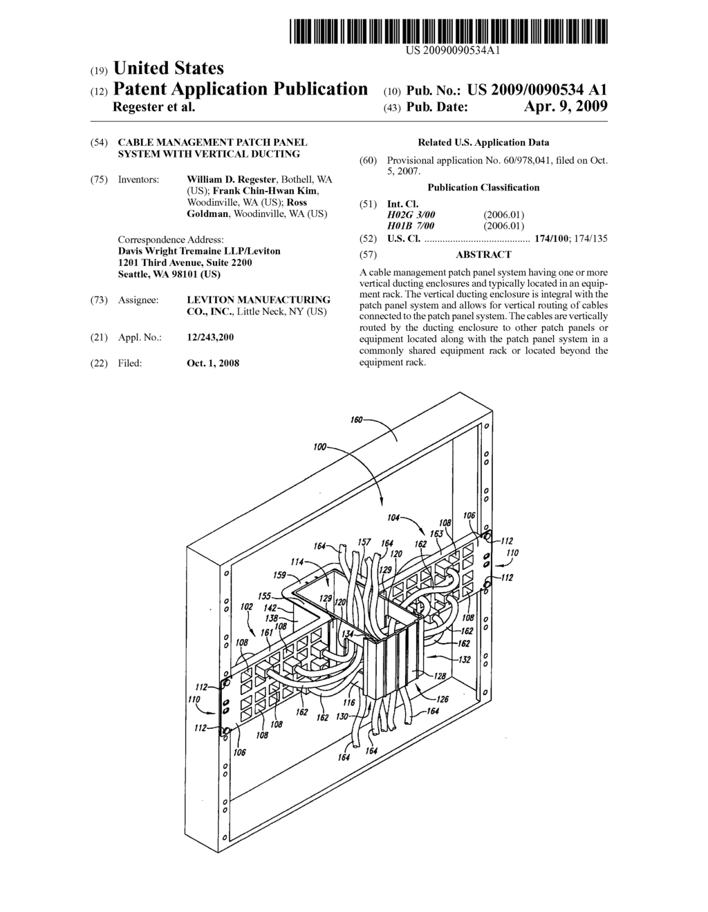 CABLE MANAGEMENT PATCH PANEL SYSTEM WITH VERTICAL DUCTING - diagram, schematic, and image 01