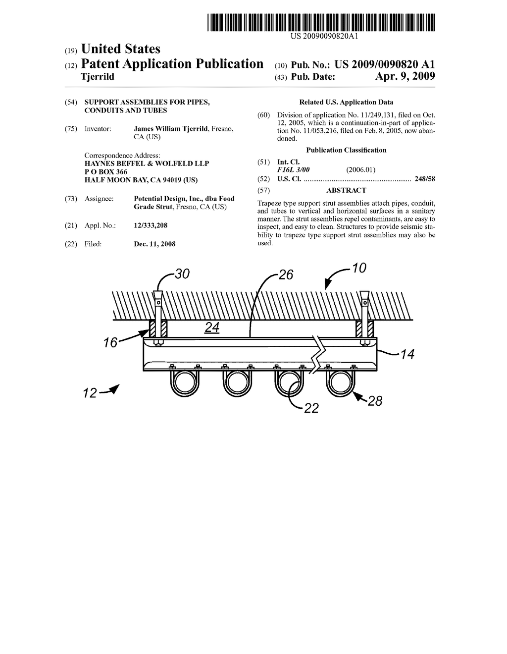 SUPPORT ASSEMBLIES FOR PIPES, CONDUITS AND TUBES - diagram, schematic, and image 01