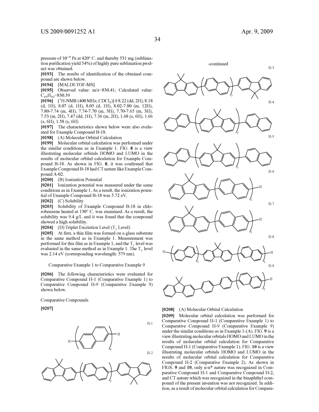 BINAPHTHYL COMPOUND AND ORGANIC LIGHT EMITTING ELEMENT USING THE SAME - diagram, schematic, and image 40