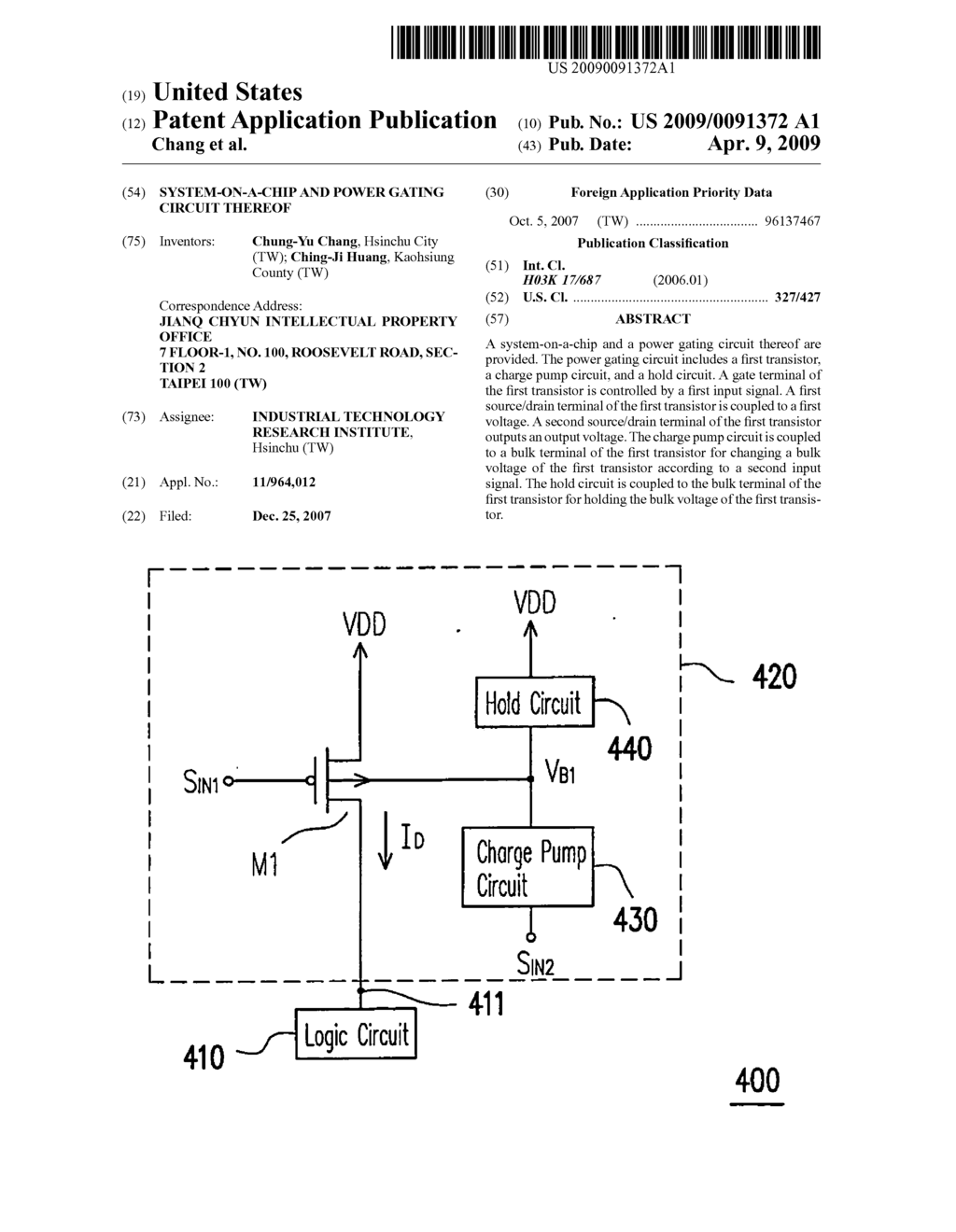 SYSTEM-ON-A-CHIP AND POWER GATING CIRCUIT THEREOF - diagram, schematic, and image 01