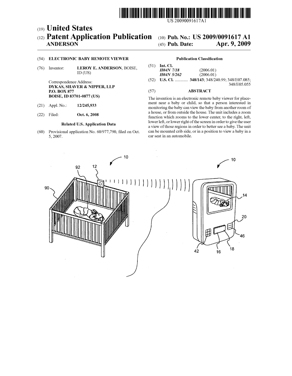 ELECTRONIC BABY REMOTE VIEWER - diagram, schematic, and image 01