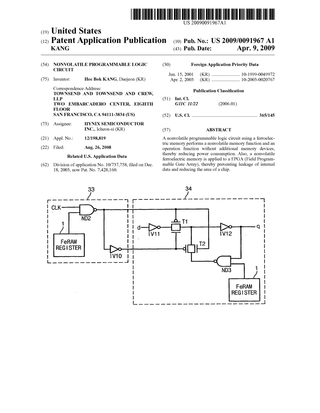 NONVOLATILE PROGRAMMABLE LOGIC CIRCUIT - diagram, schematic, and image 01