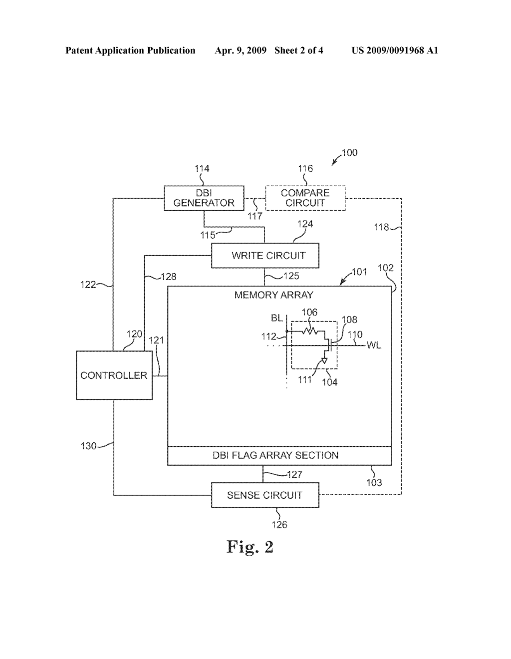 INTEGRATED CIRCUIT INCLUDING A MEMORY HAVING A DATA INVERSION CIRCUIT - diagram, schematic, and image 03