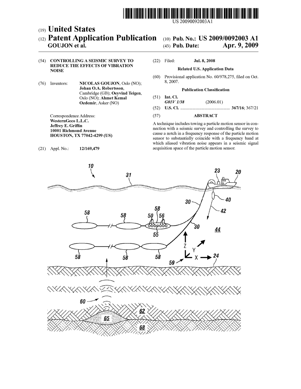 CONTROLLING A SEISMIC SURVEY TO REDUCE THE EFFECTS OF VIBRATION NOISE - diagram, schematic, and image 01