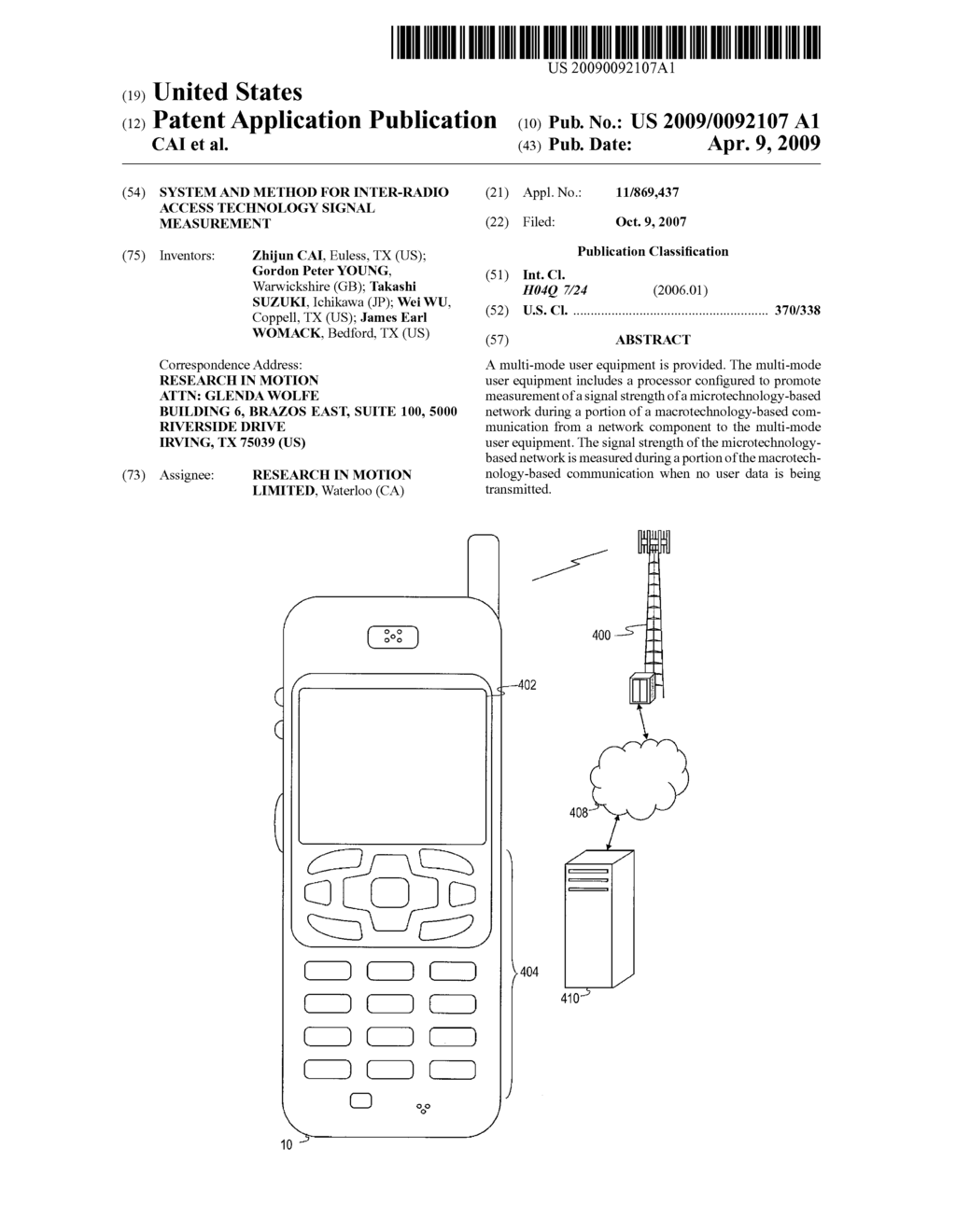 System and Method for Inter-Radio Access Technology Signal Measurement - diagram, schematic, and image 01