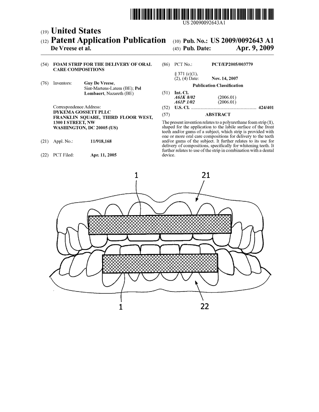 Foam Strip for the Delivery of Oral Care Compositions - diagram, schematic, and image 01