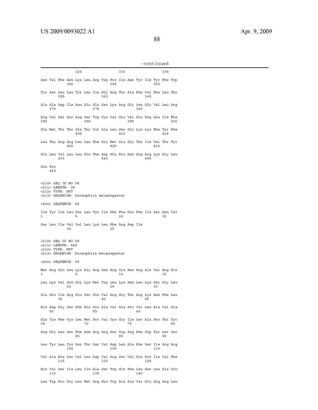 Chemosensory gene family encoding gustatory and odorant receptors and uses thereof - diagram, schematic, and image 103