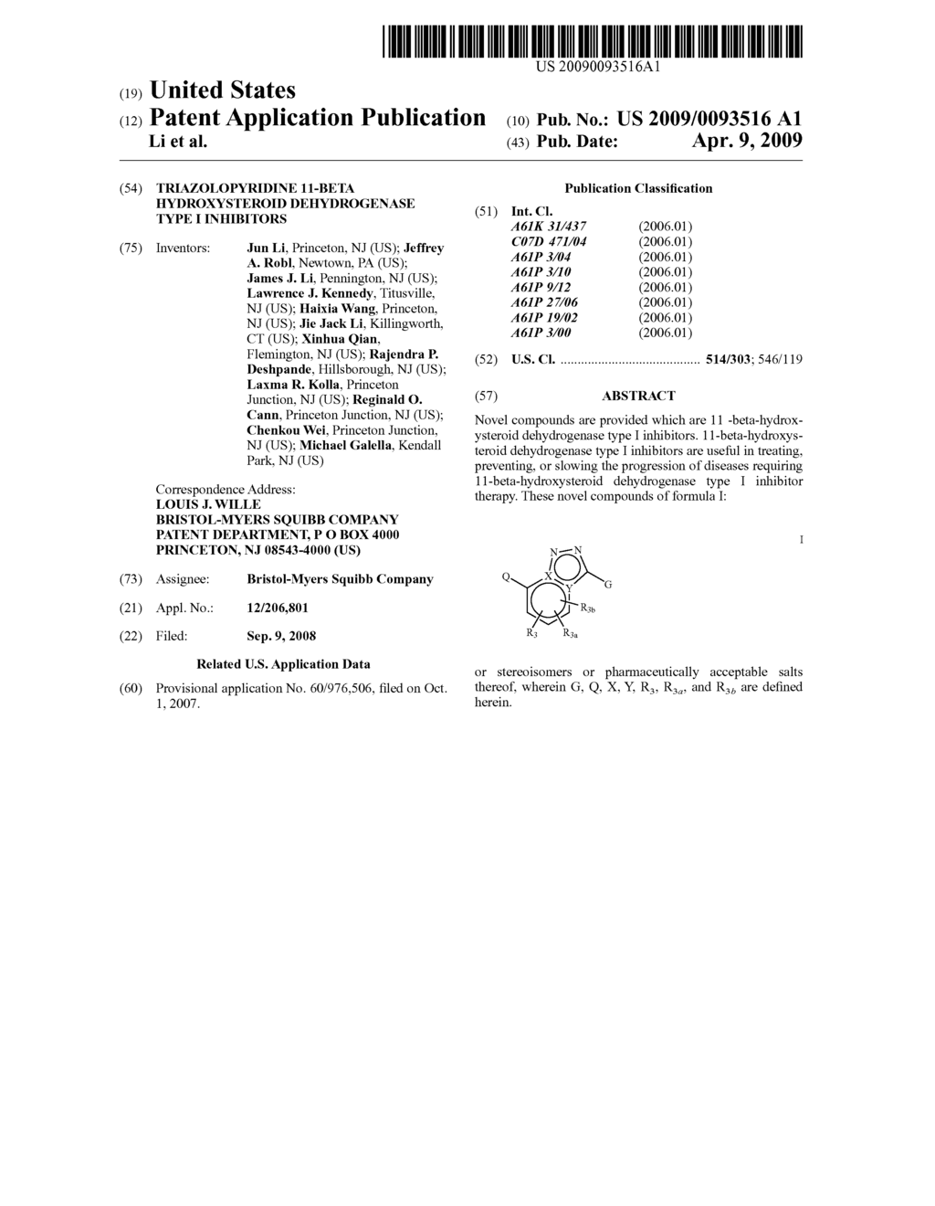 TRIAZOLOPYRIDINE 11-BETA HYDROXYSTEROID DEHYDROGENASE TYPE I INHIBITORS - diagram, schematic, and image 01