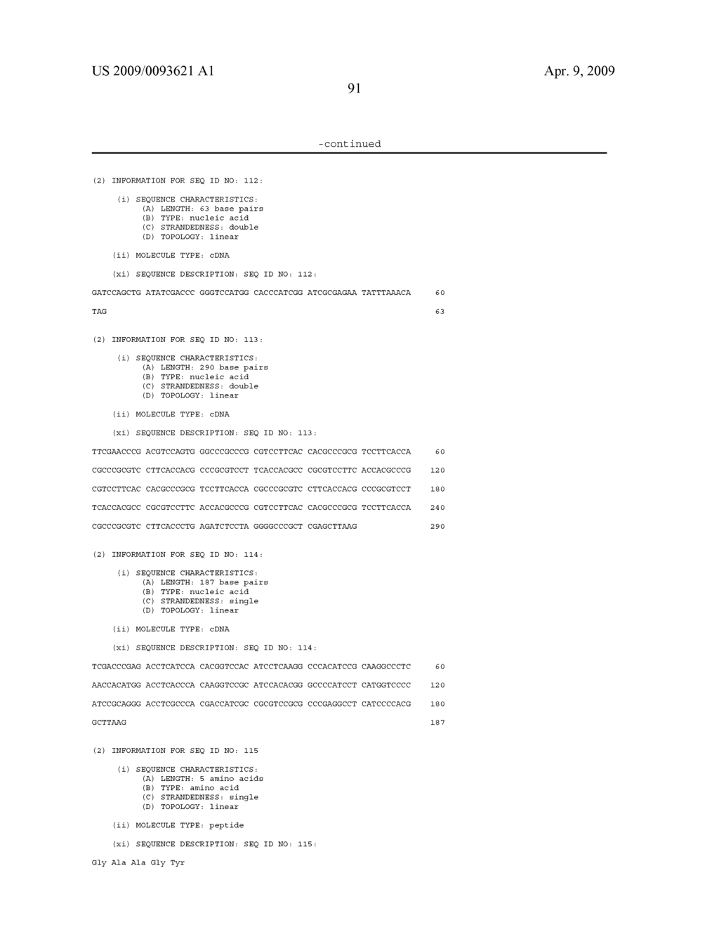 Novel peptides comprising repetitive units of amino acids and DNA sequences encoding the same - diagram, schematic, and image 102