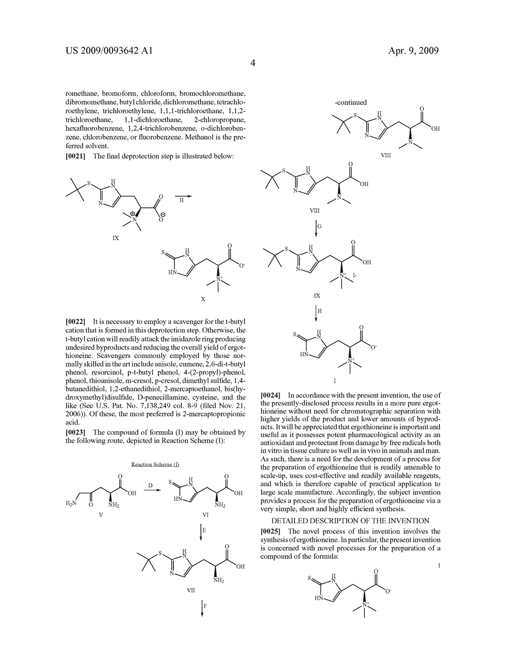 PROCESS FOR THE SYNTHESIS OF L-(+)-ERGOTHIONEINE - diagram, schematic, and image 05