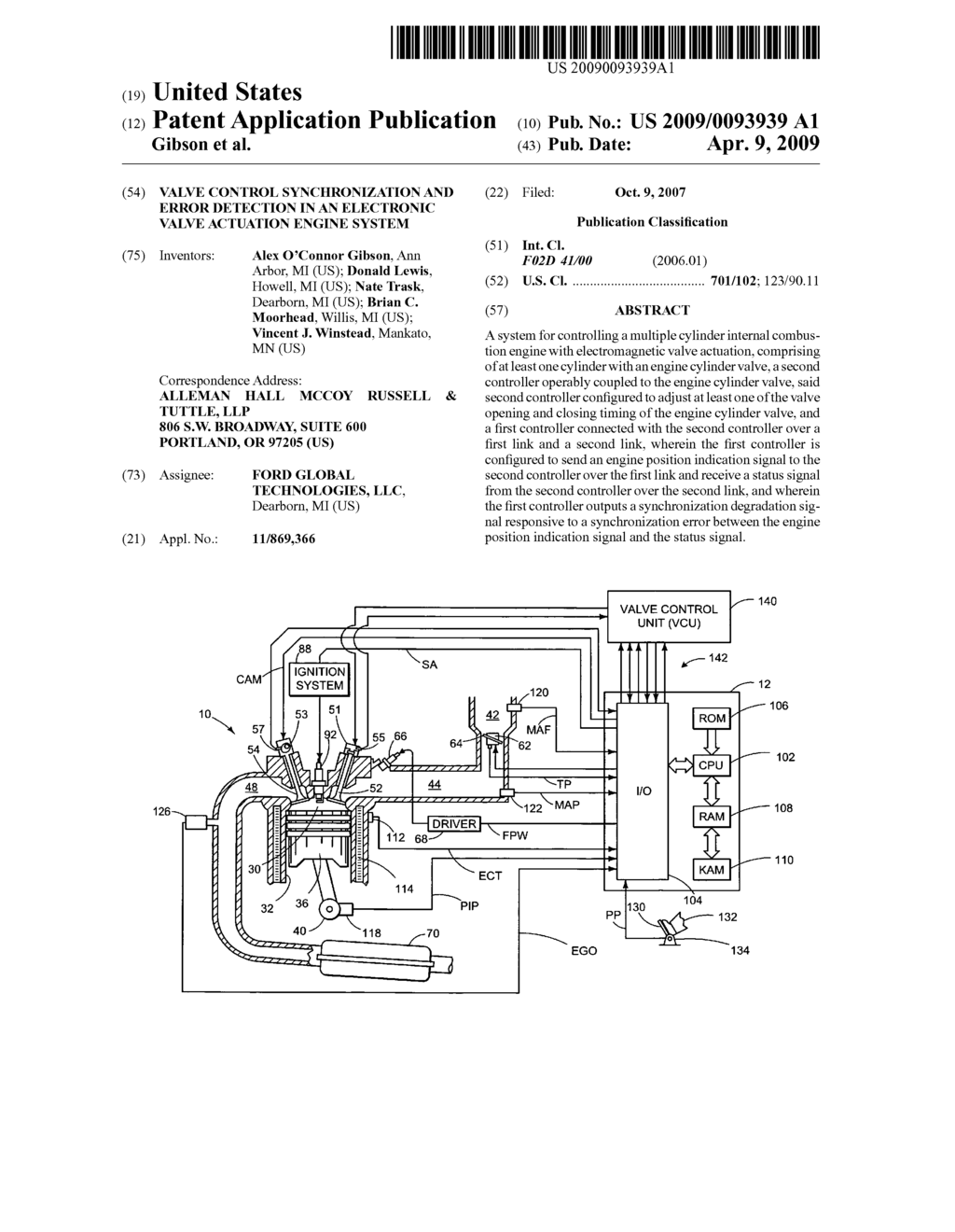 Valve Control Synchronization and Error Detection in an Electronic Valve Actuation Engine System - diagram, schematic, and image 01